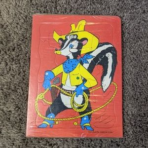 Rare VTG Built-Rite Frame Tray INLAID Puzzle~Skunk & Giraffe~Brand New